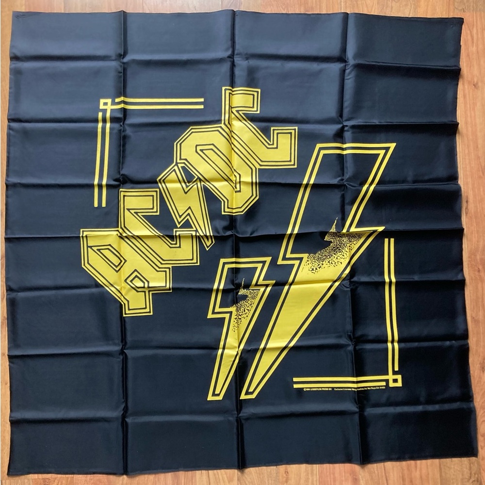 AC/DC Black & Yellow Banner Wall Hanger 45’x 45” RARE vintage 80s